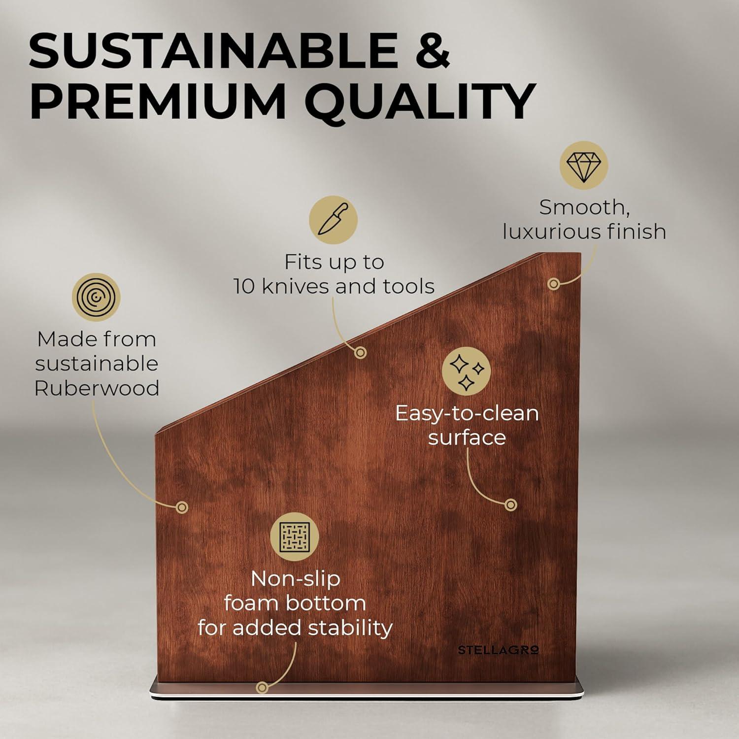 Soporte Magnético para Cuchillos Stellagro de Madera 24cm