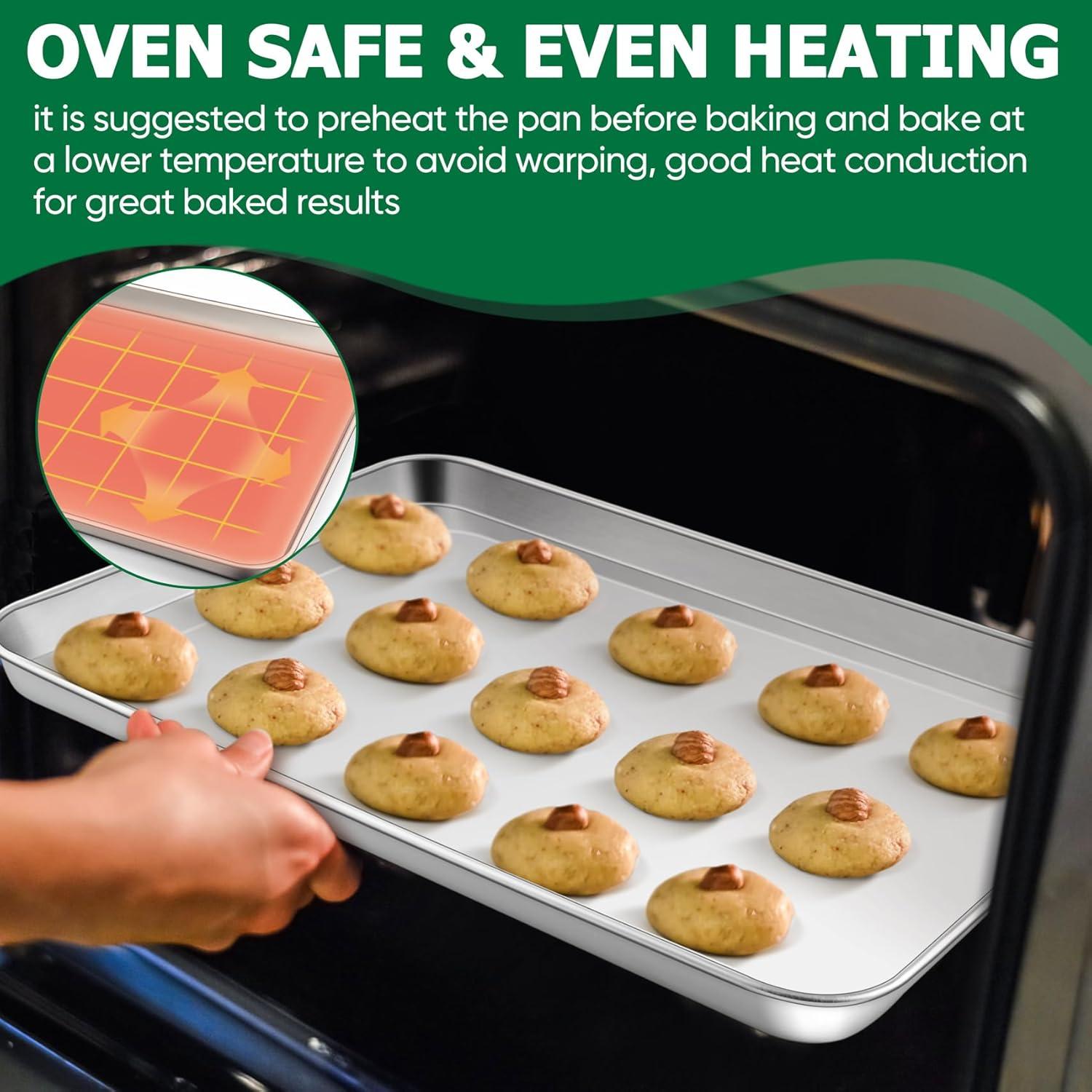 Juego de bandejas para hornear TeamFar - Acero inoxidable 3 piezas