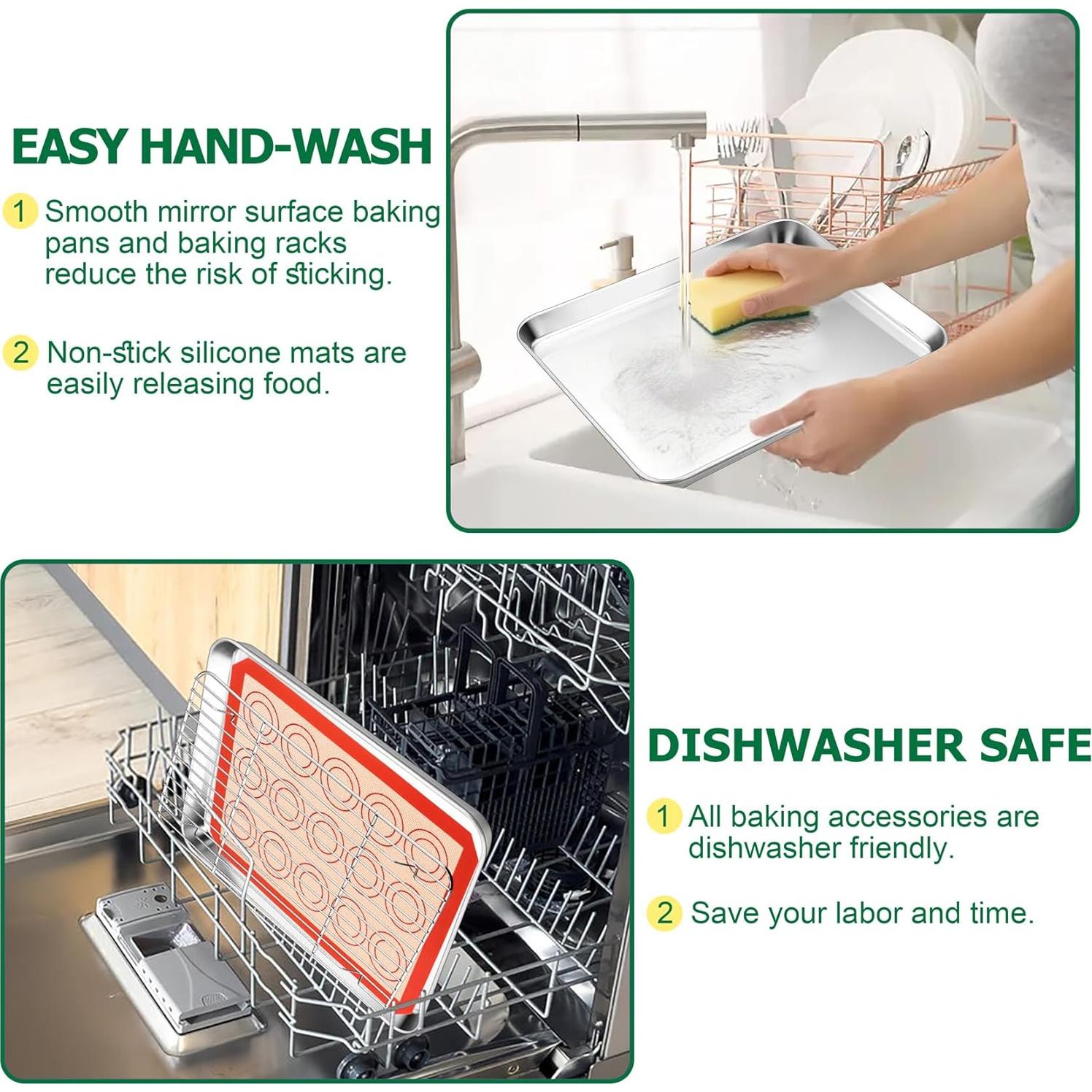 Juego de bandejas para hornear TeamFar - Acero inoxidable 3 piezas