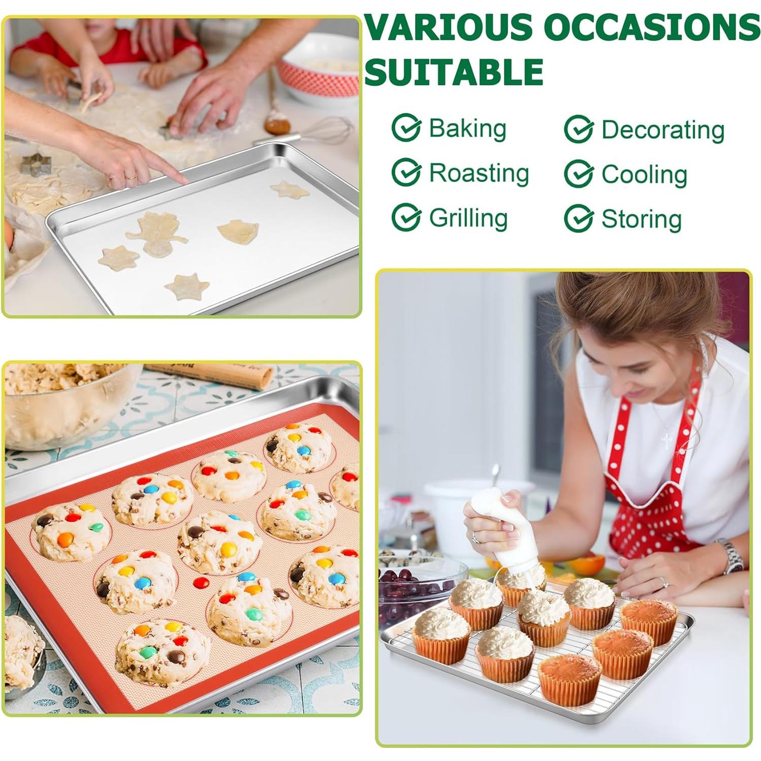 Juego de bandejas para hornear TeamFar - Acero inoxidable 3 piezas