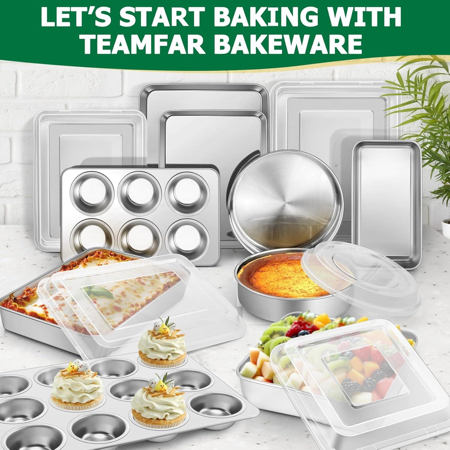 Juego de bandejas para hornear TeamFar - Acero inoxidable 3 piezas