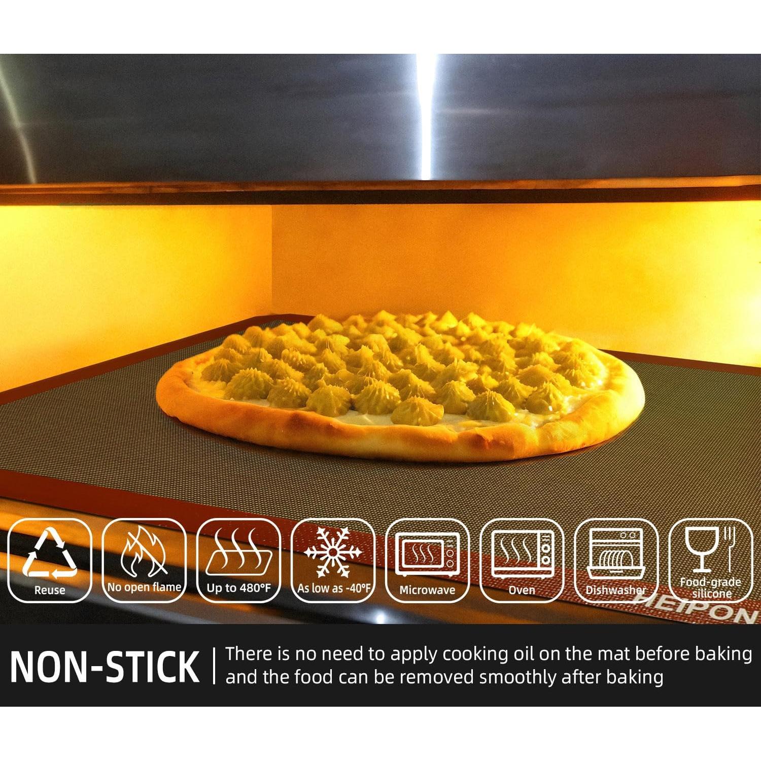 Alfombrilla de Hornear Silicona HEIPON 42x29.5cm Antiadherente 2pcs
