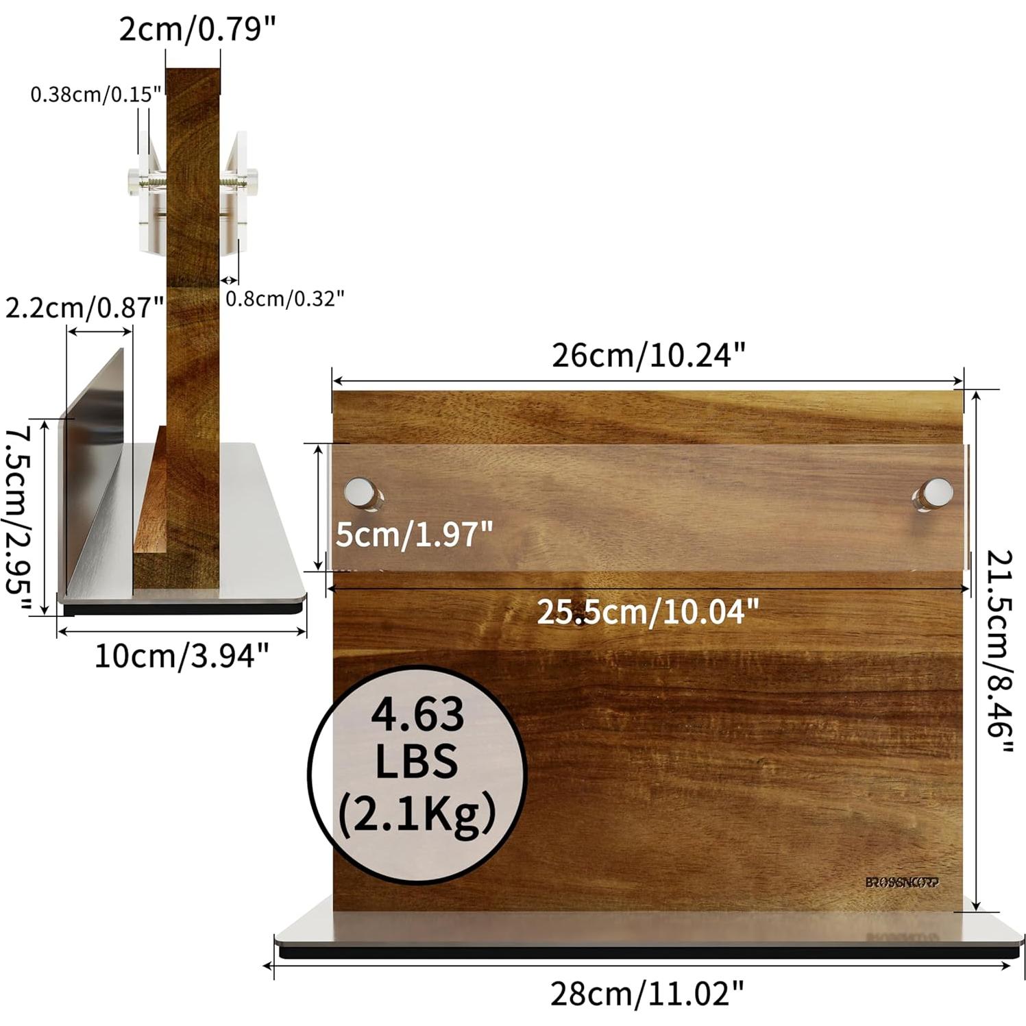 Soporte de cuchillos magnético Brosisincorp de madera acacia 2.1 kg