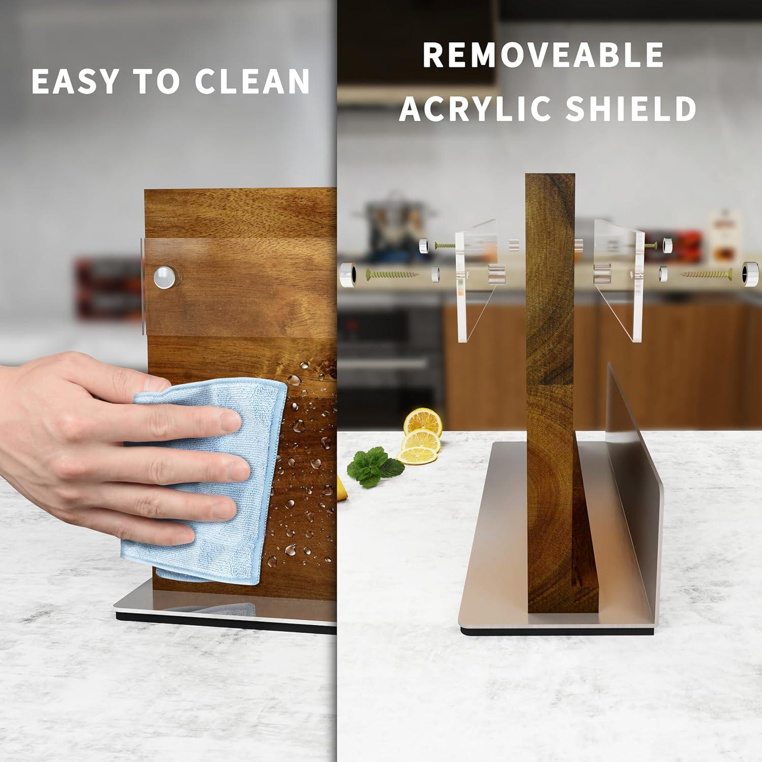 Soporte de cuchillos magnético Brosisincorp de madera acacia 2.1 kg