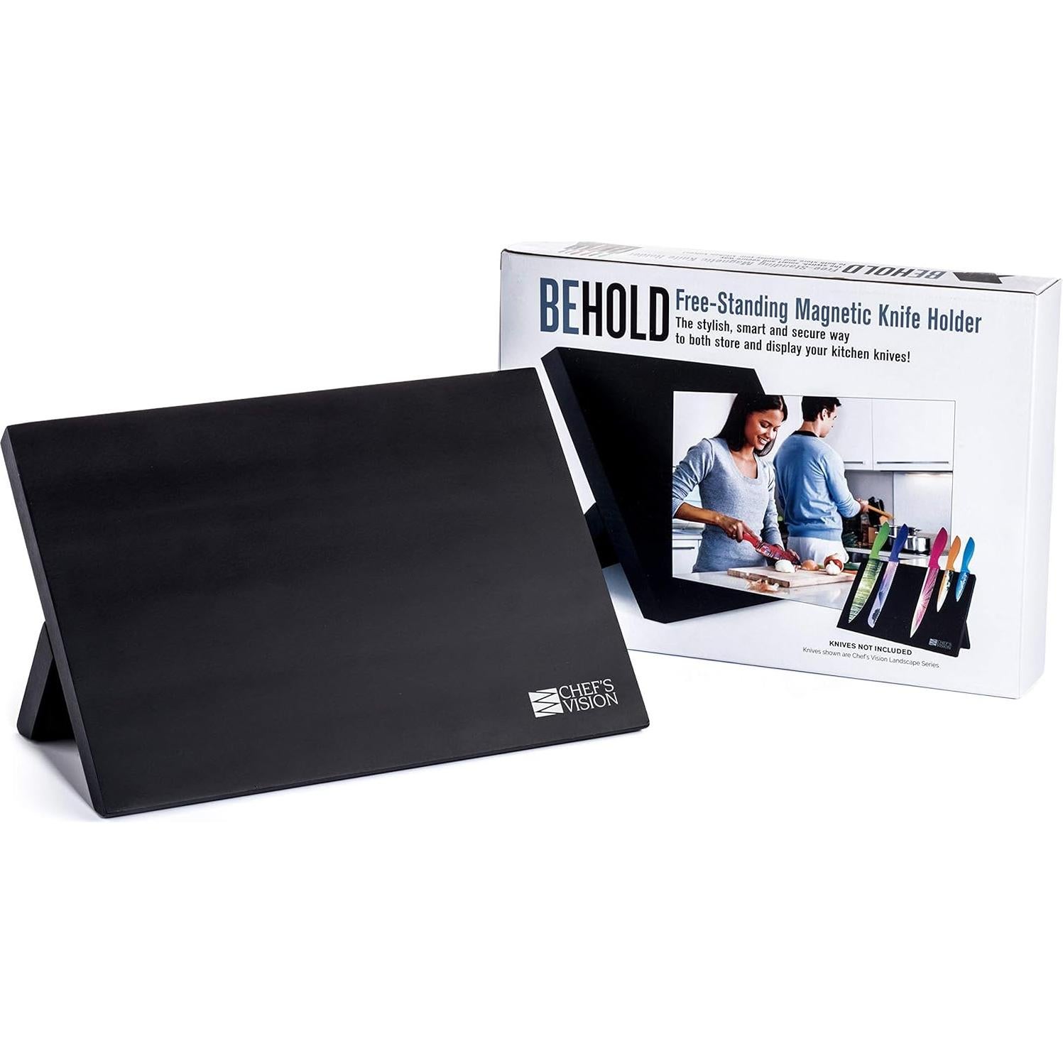 Bloque de cuchillos magnético Chef's Vision - Negro - 14 cm x 31.8 cm