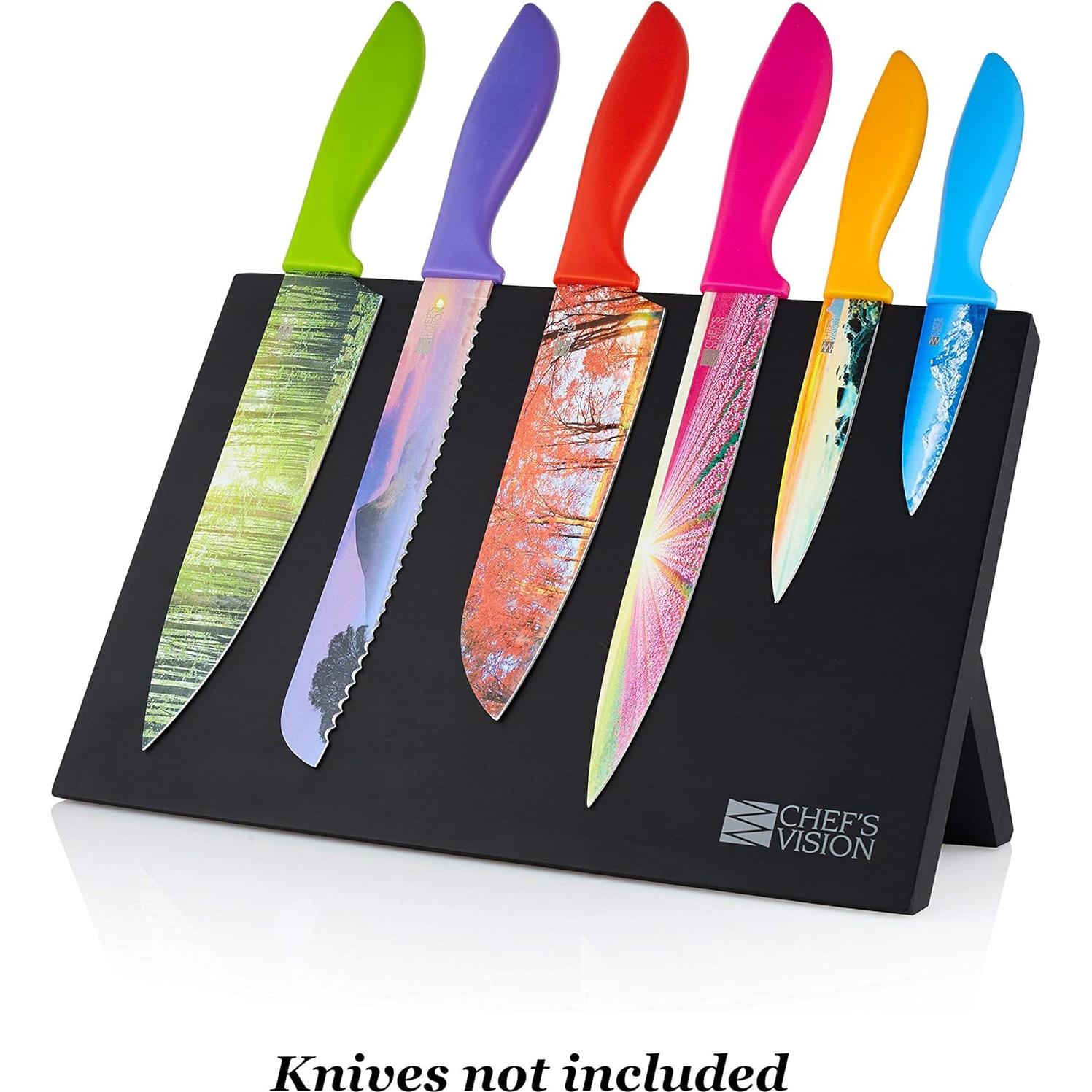 Bloque de cuchillos magnético Chef's Vision - Negro - 14 cm x 31.8 cm