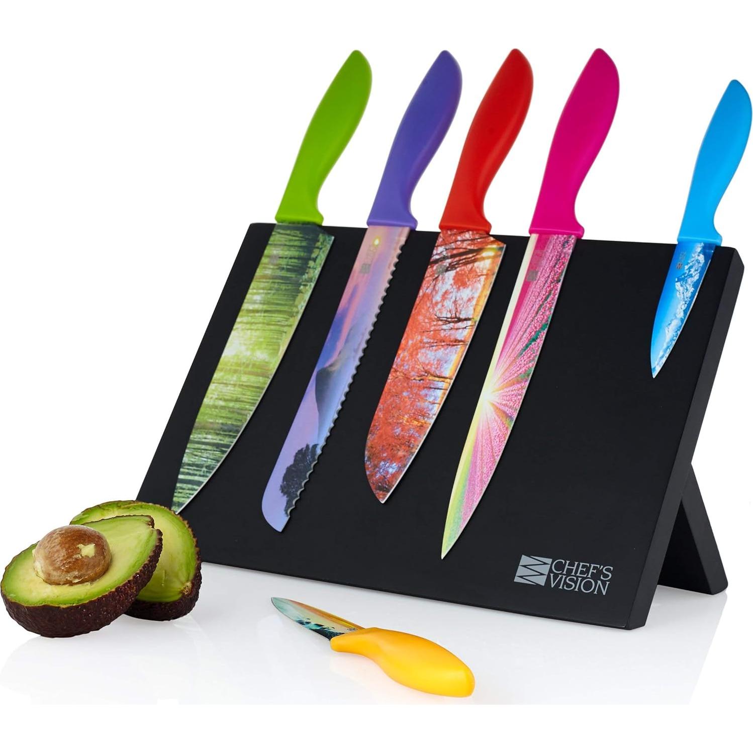 Bloque de cuchillos magnético Chef's Vision - Negro - 14 cm x 31.8 cm