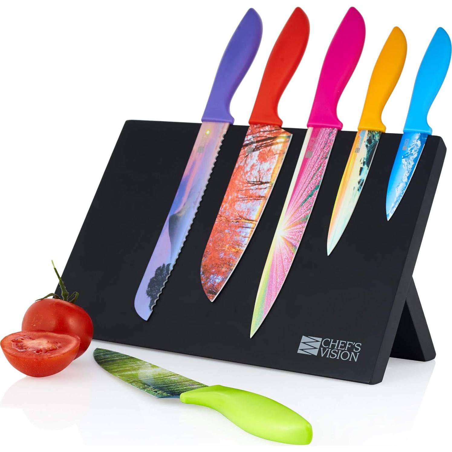 Bloque de cuchillos magnético Chef's Vision - Negro - 14 cm x 31.8 cm