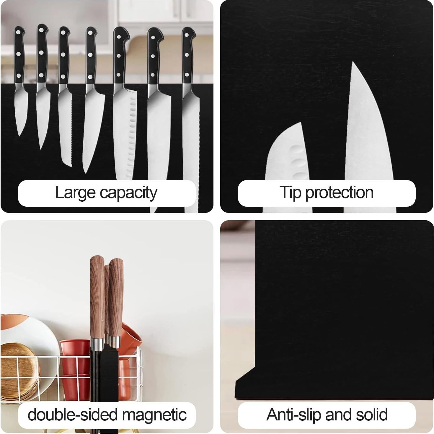 Soporte Magnético para Cuchillos Resafy 38x28 cm Acacia Negra