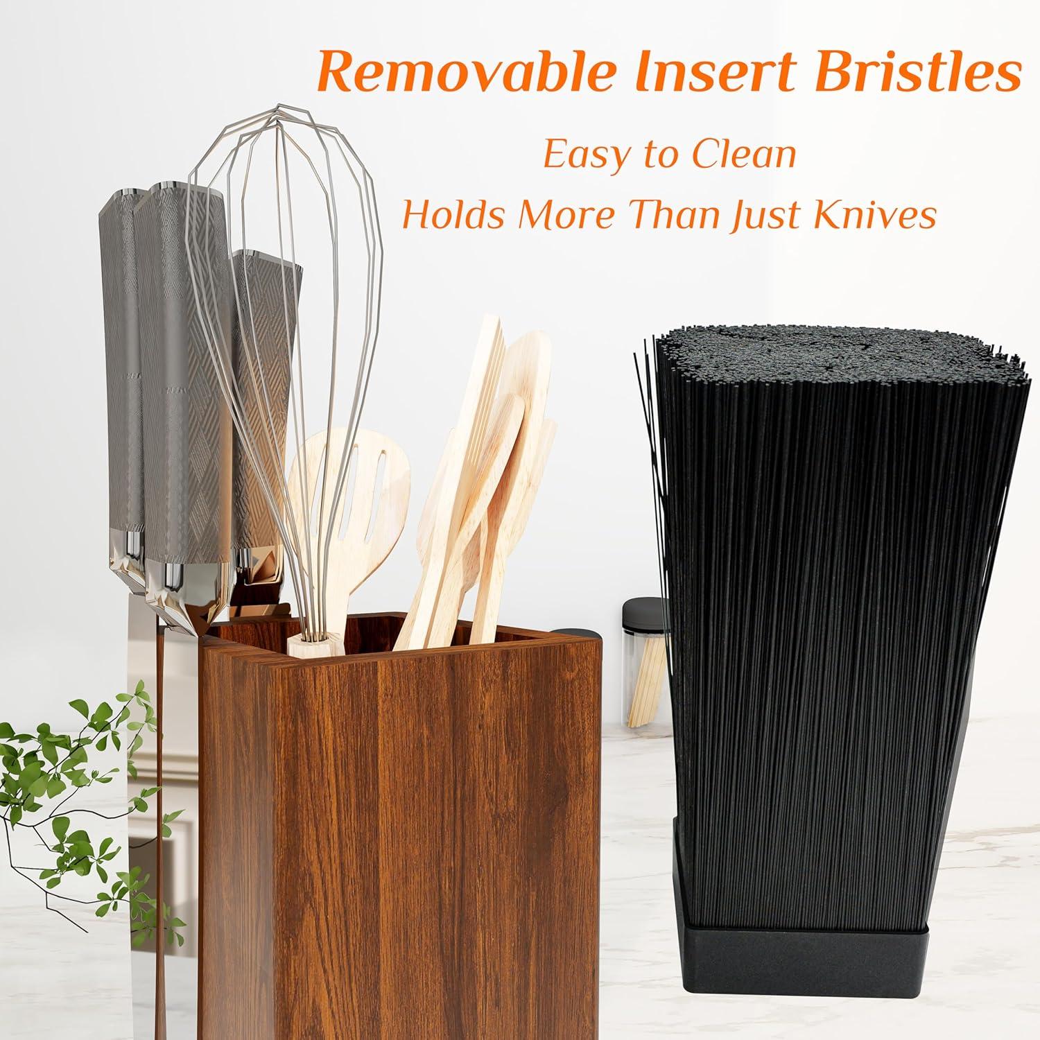 Bloque de cuchillos magnético rotativo Brosisincorp 360° Acacia