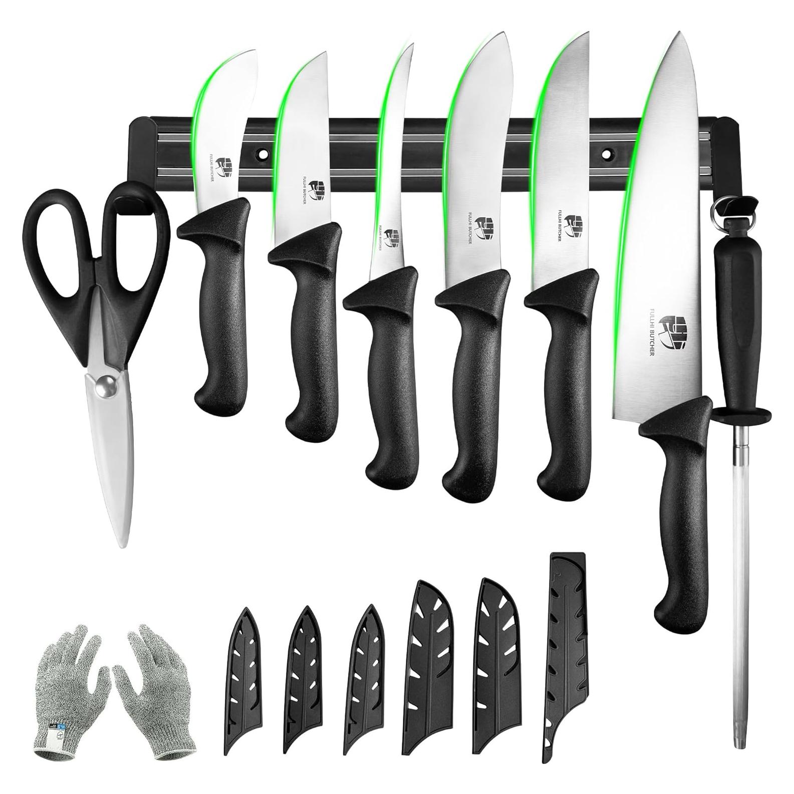 Juego de cuchillos de cocina Fullhi 10" acero inoxidable antideslizante