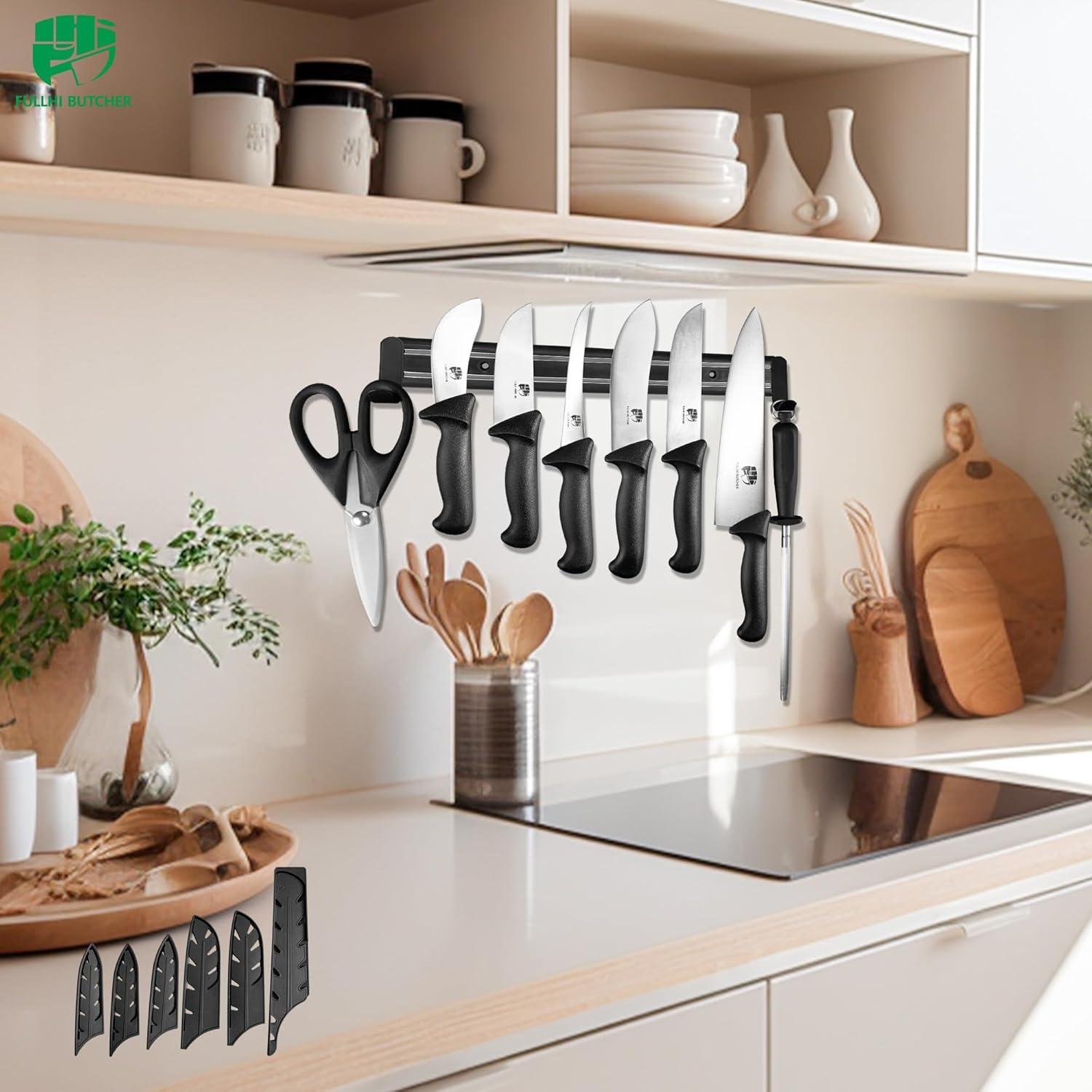 Juego de cuchillos de cocina Fullhi 10" acero inoxidable antideslizante