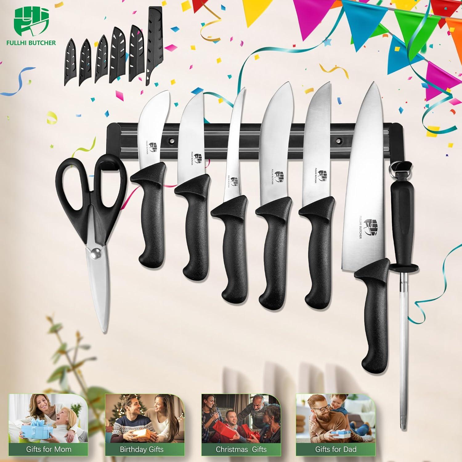 Juego de cuchillos de cocina Fullhi 10" acero inoxidable antideslizante