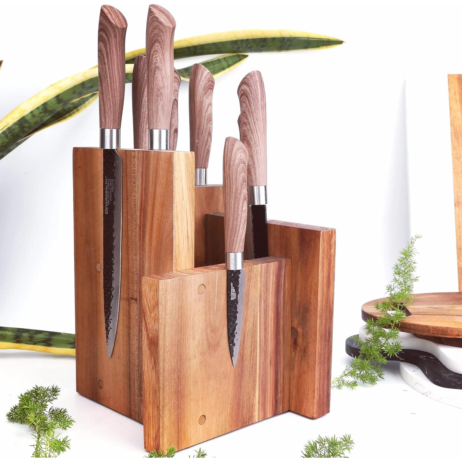 Soporte Magnético para Cuchillos Resafy de Madera Acacia 16 Cuchillos