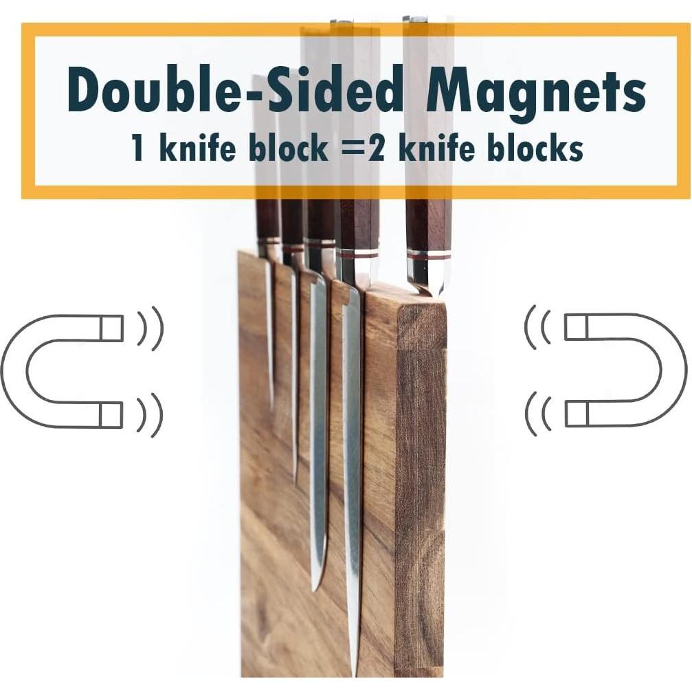 Soporte Magnético para Cuchillos Resafy de Madera Acacia 16 Cuchillos
