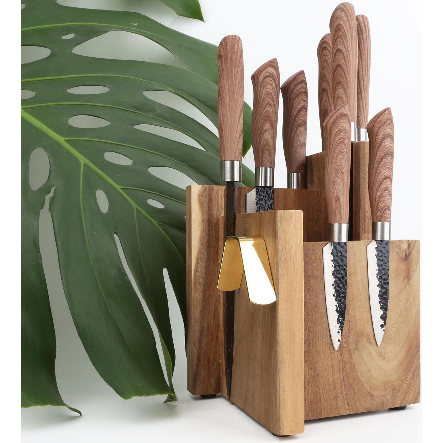 Soporte Magnético para Cuchillos Resafy de Madera Acacia 16 Cuchillos