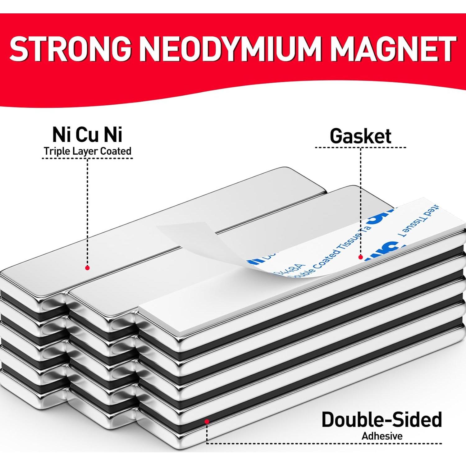 Imanes de Barra Neodimio FINDMAG 60x10x3mm - Paquete de 30