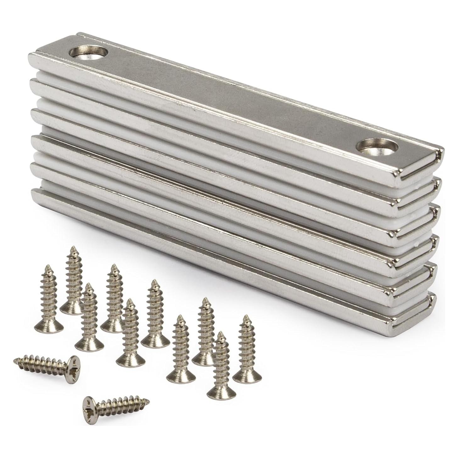 Imanes Rectangulares Neodimio NC 7.62x1.27cm Paquete de 6