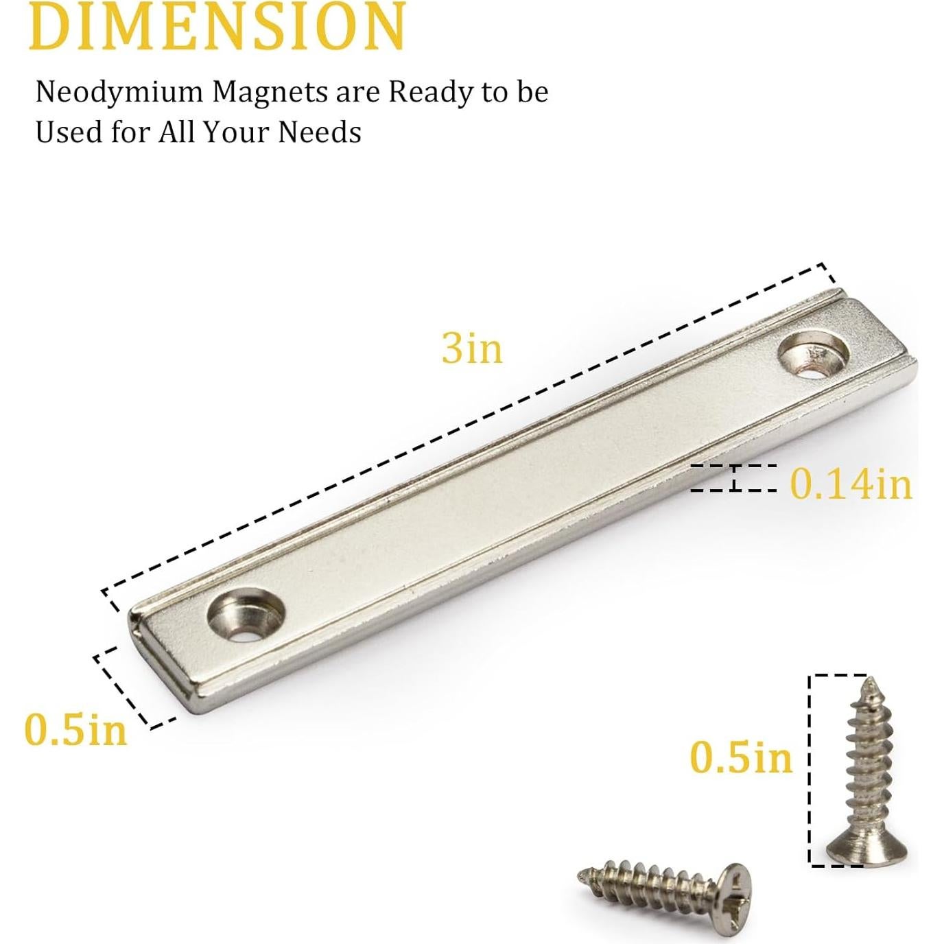 Imanes Rectangulares Neodimio NC 7.62x1.27cm Paquete de 6