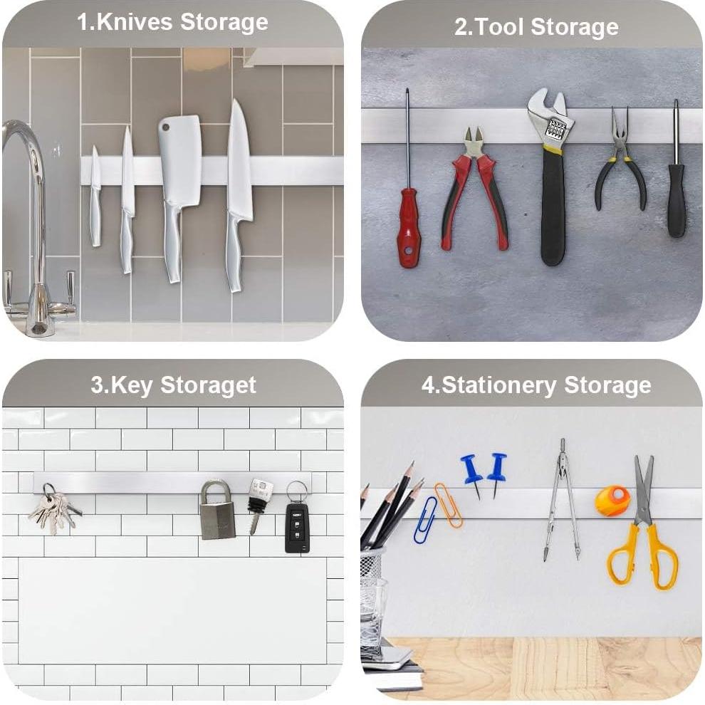 Barra Magnética para Cuchillos Ninonly 50.8 cm Acero Inoxidable