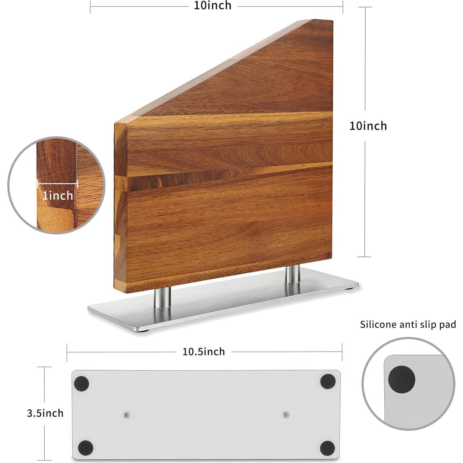 Soporte Magnético para Cuchillos Musifan de Acacia 26.67x25.4cm