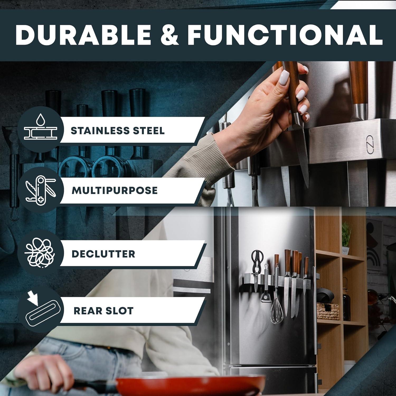 Soporte Magnético para Cuchillos NOVAWARE 40.64 cm Acero Inoxidable