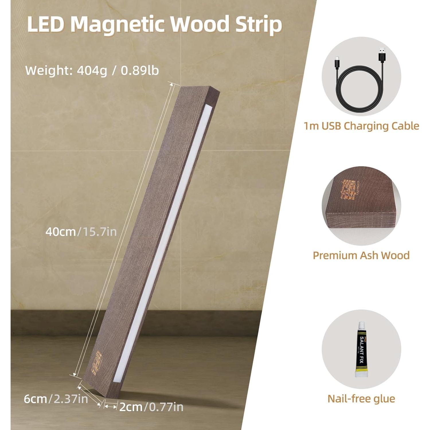 Tira Magnética de Cuchillos FINDKING 40.64 cm con LED