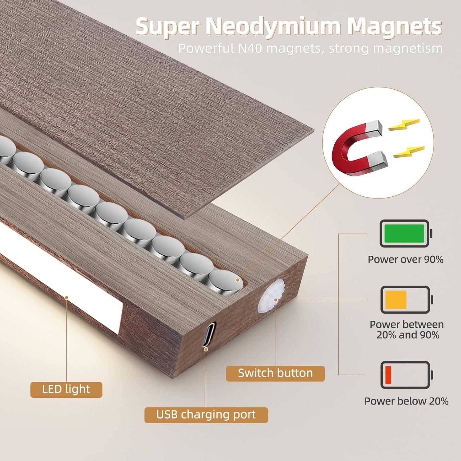 Tira Magnética de Cuchillos FINDKING 40.64 cm con LED