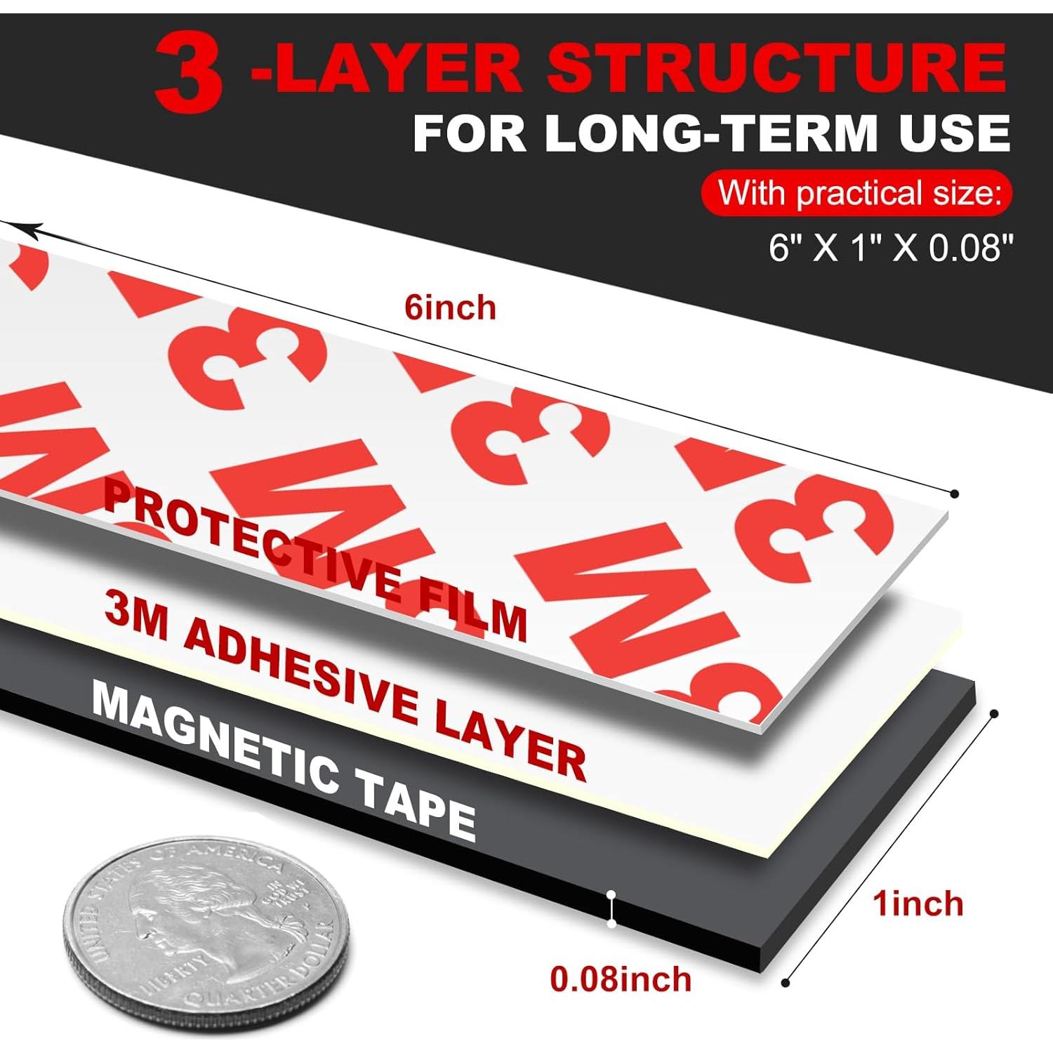 Tira Magnética Adhesiva Thaibear 10 Piezas 15.24x2.54 cm