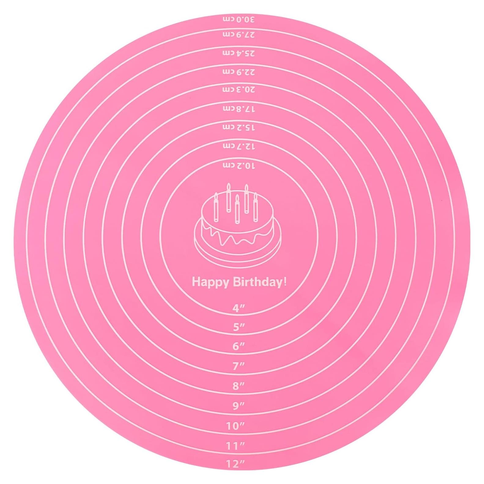 Alfombrilla Redonda de Silicona para Hornear Oruola 30 cm Rosa