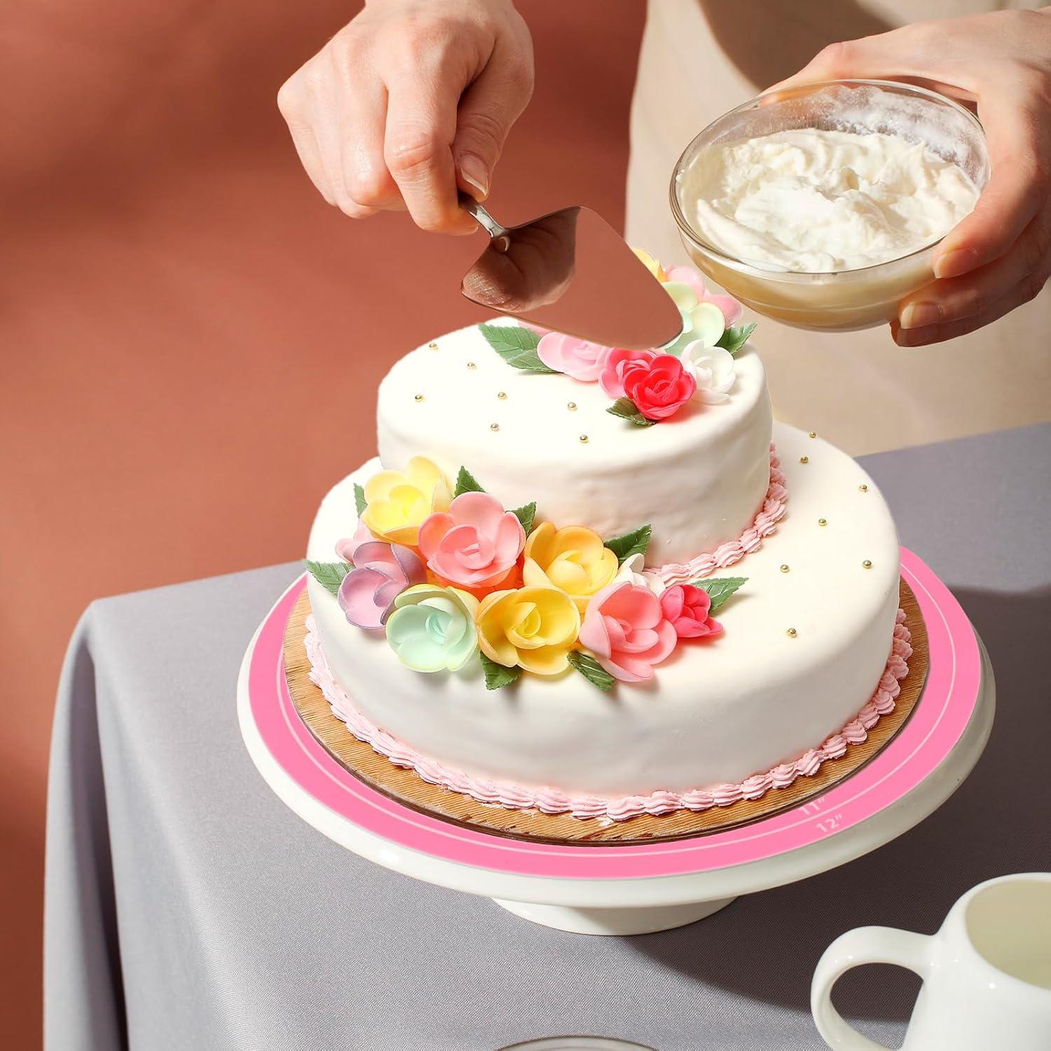 Alfombrilla Redonda de Silicona para Hornear Oruola 30 cm Rosa