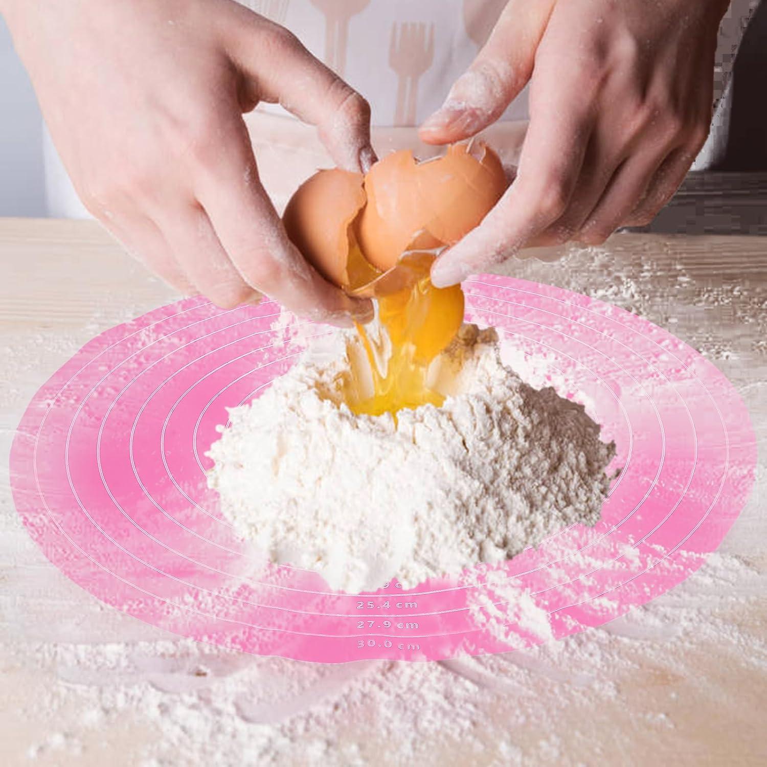 Alfombrilla Redonda de Silicona para Hornear Oruola 30 cm Rosa