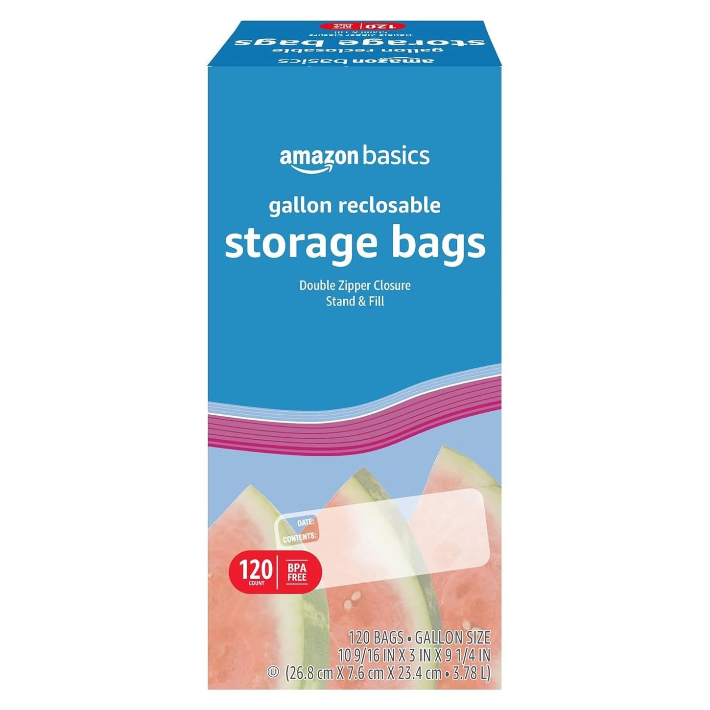 Bolsas de Almacenamiento de Alimentos Amazon Basics 120 Unidades