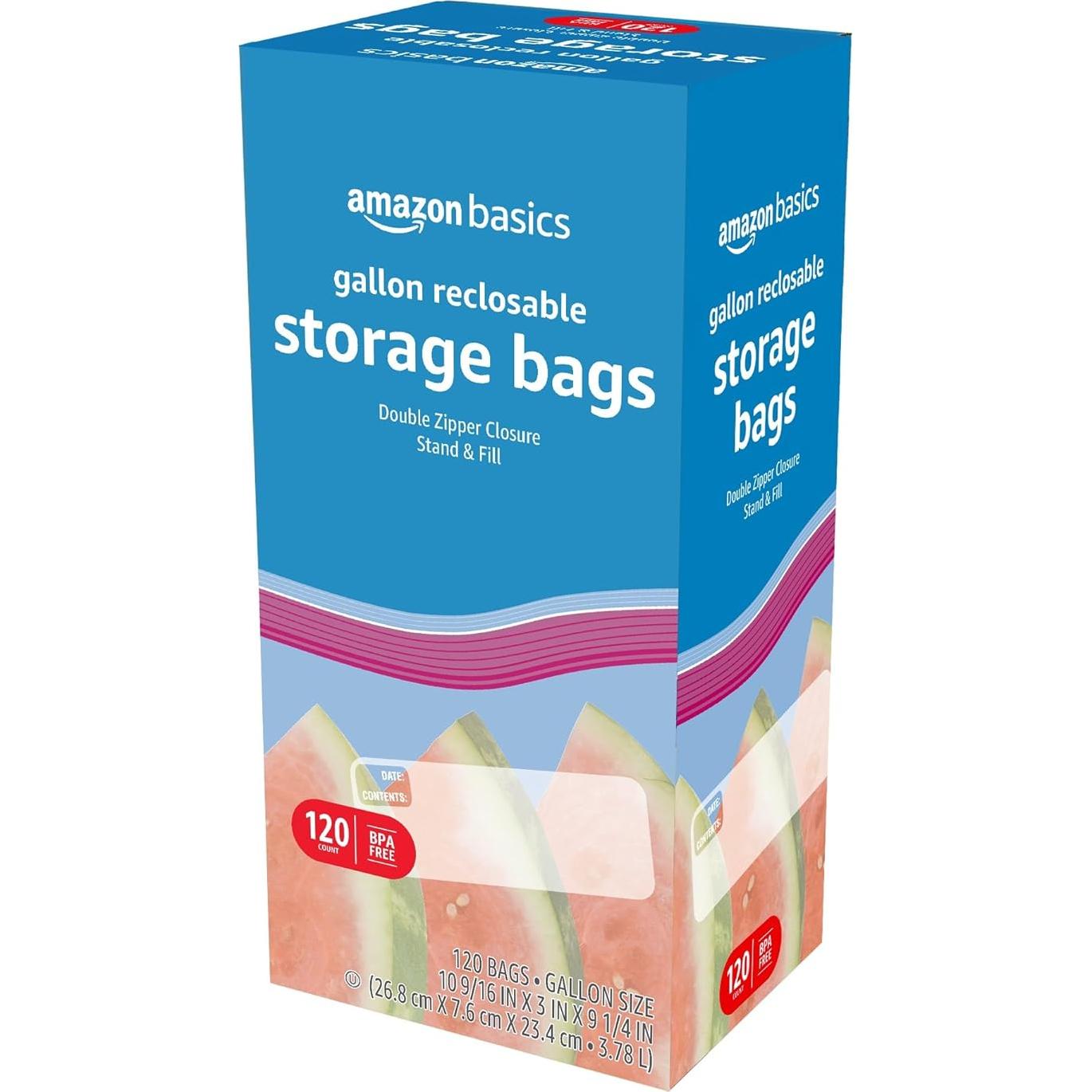 Bolsas de Almacenamiento de Alimentos Amazon Basics 120 Unidades