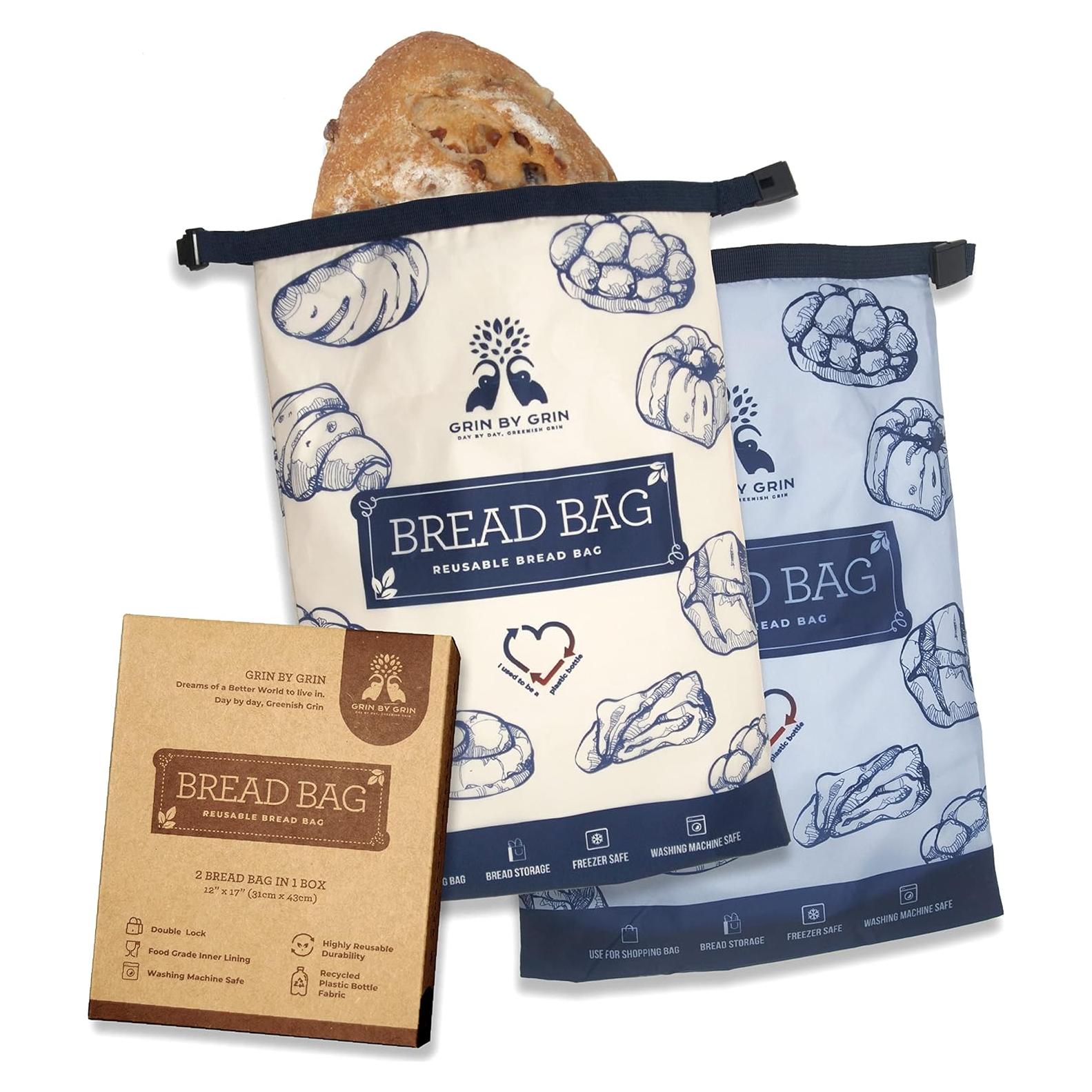 Bolsas Reutilizables para Pan GRIN BY GRIN - 2 Unidades 30x43 cm