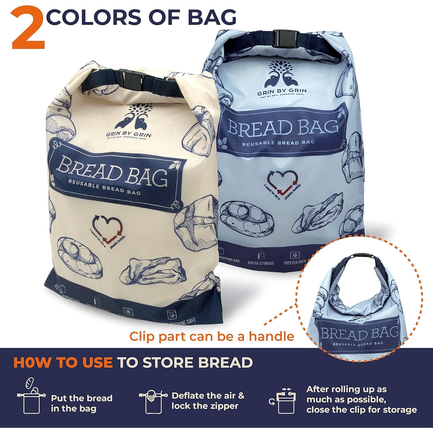 Bolsas Reutilizables para Pan GRIN BY GRIN - 2 Unidades 30x43 cm