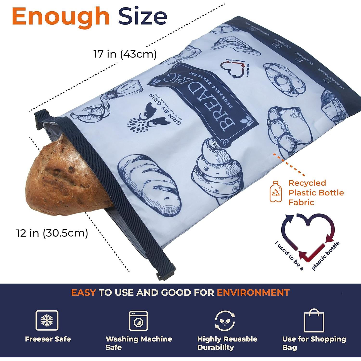 Bolsas Reutilizables para Pan GRIN BY GRIN - 2 Unidades 30x43 cm