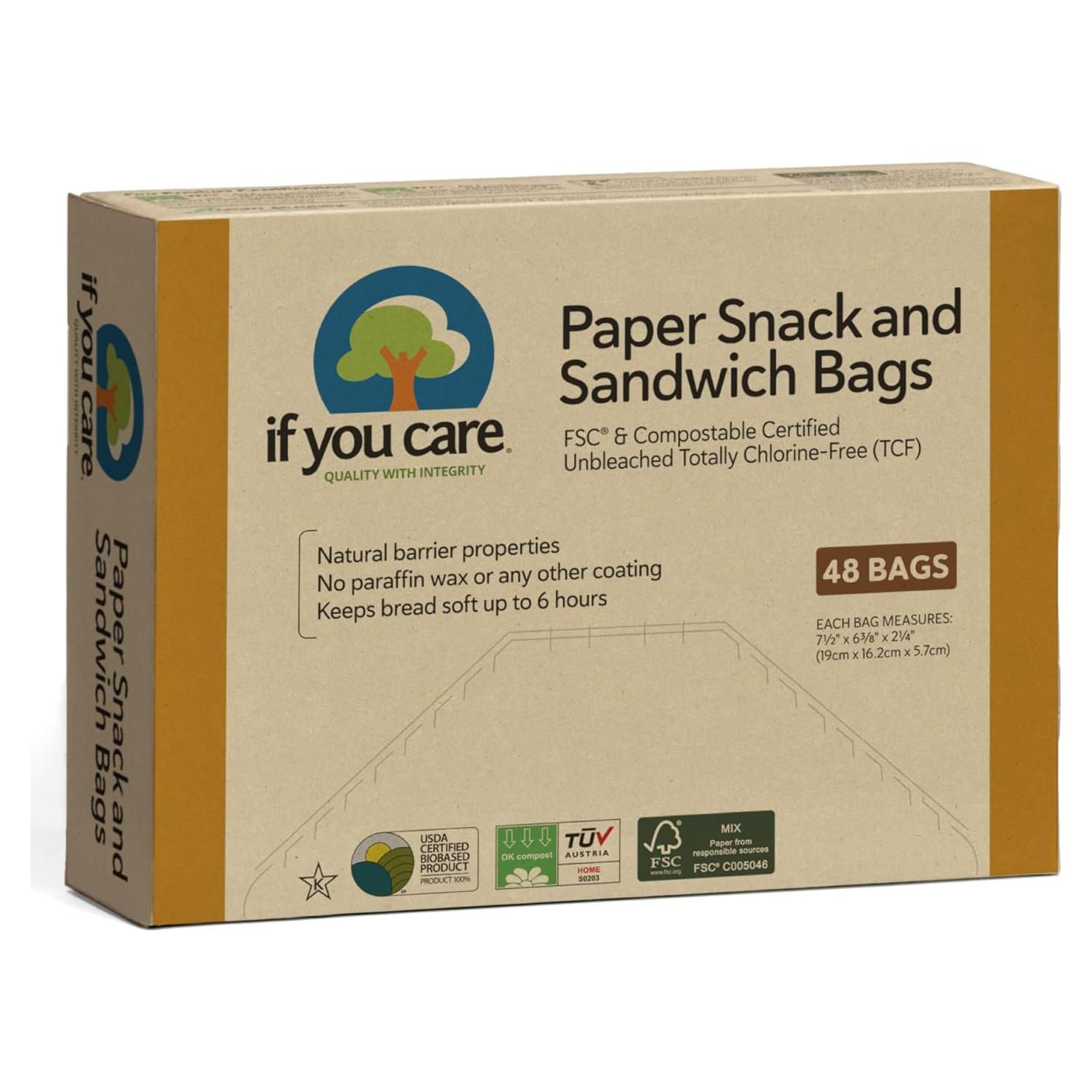Bolsas para Sándwich Si Te Importa, 48 Unidades, Biodegradables