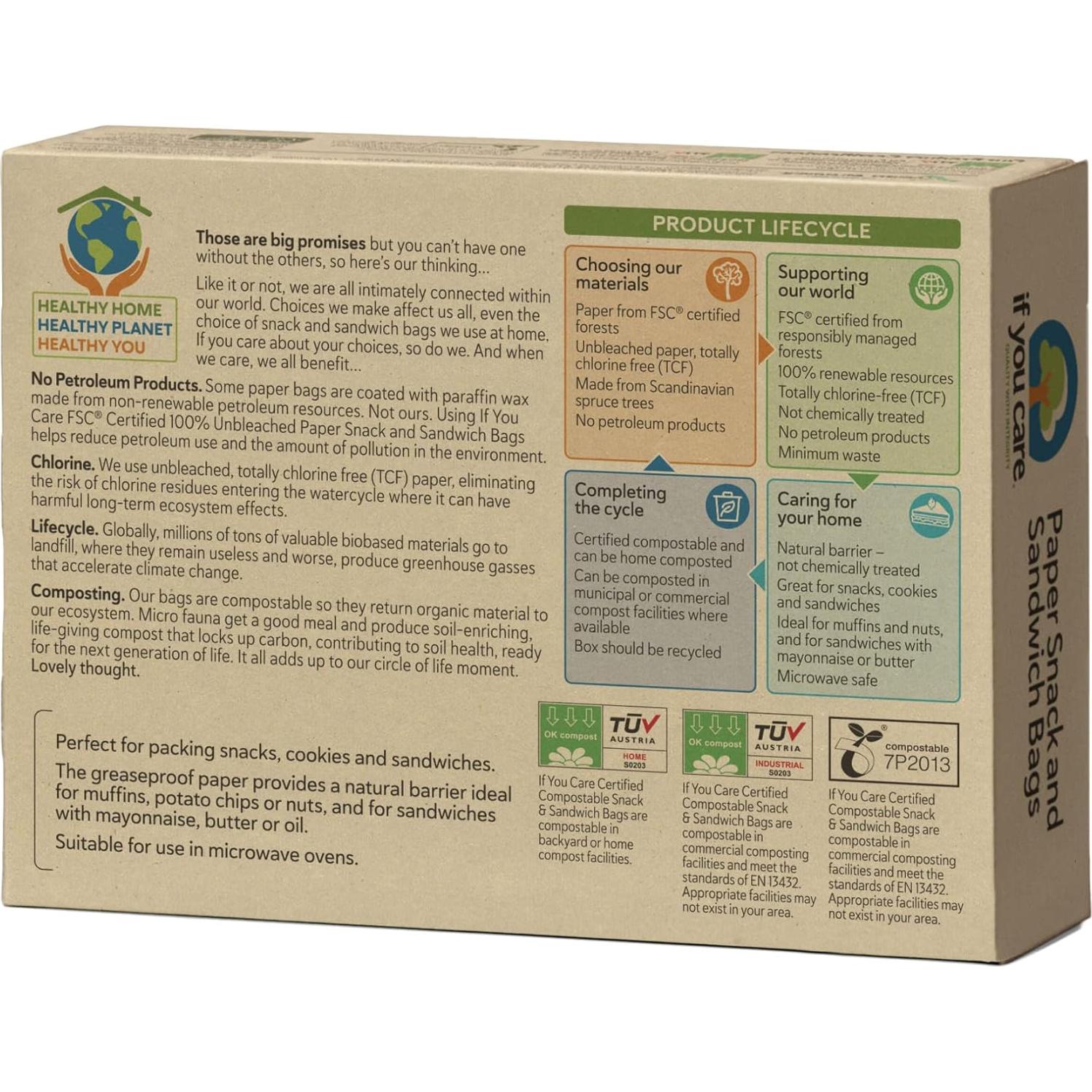 Bolsas para Sándwich Si Te Importa, 48 Unidades, Biodegradables