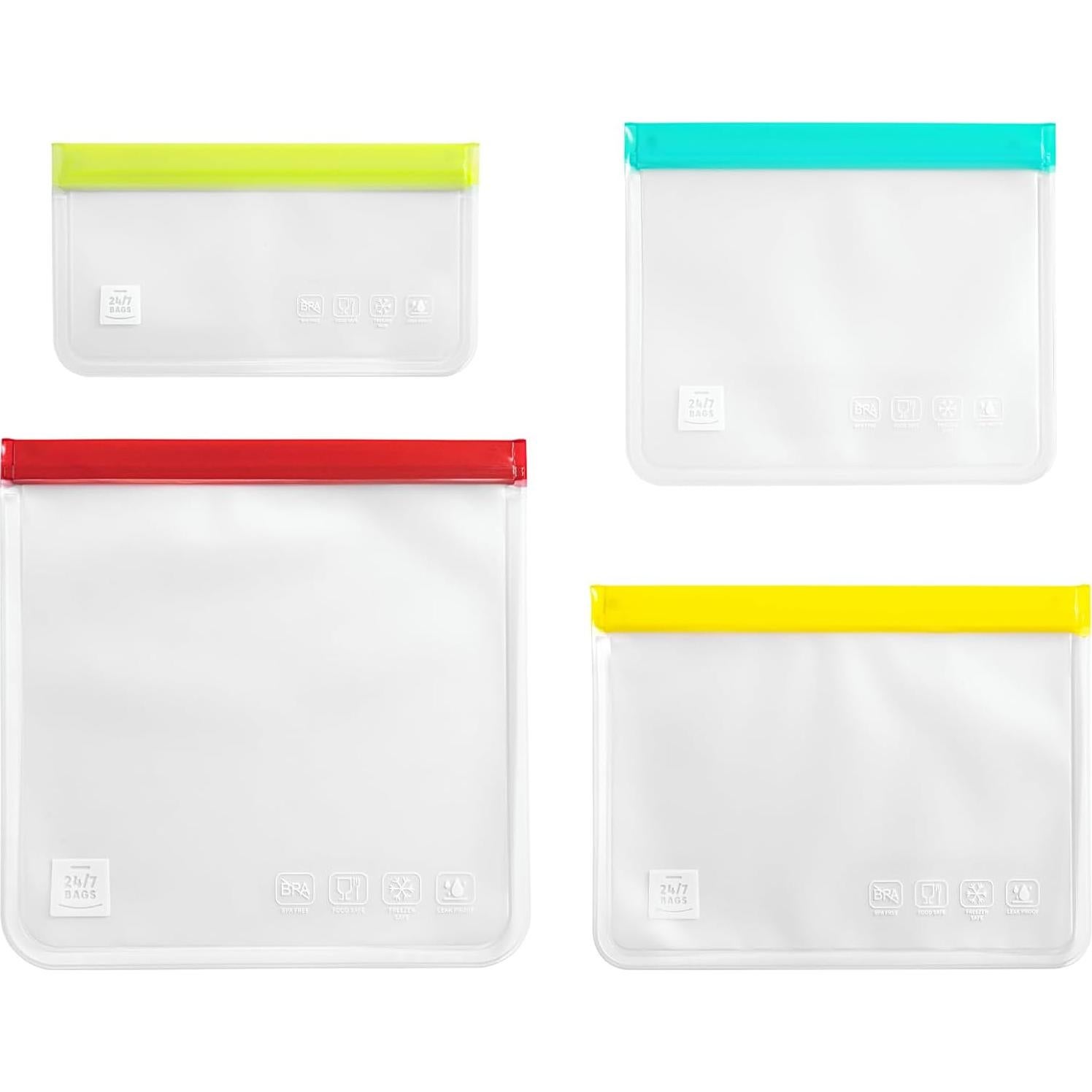 Paquete de 12 Bolsas Reutilizables 24/7 BAGS PEVA Alimentos