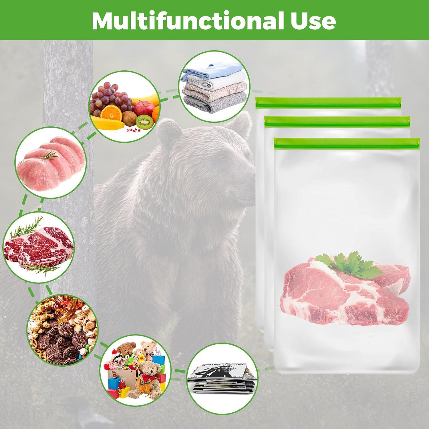 Paquete de 3 Bolsas Reutilizables a Prueba de Olores Lerine 30x50 cm