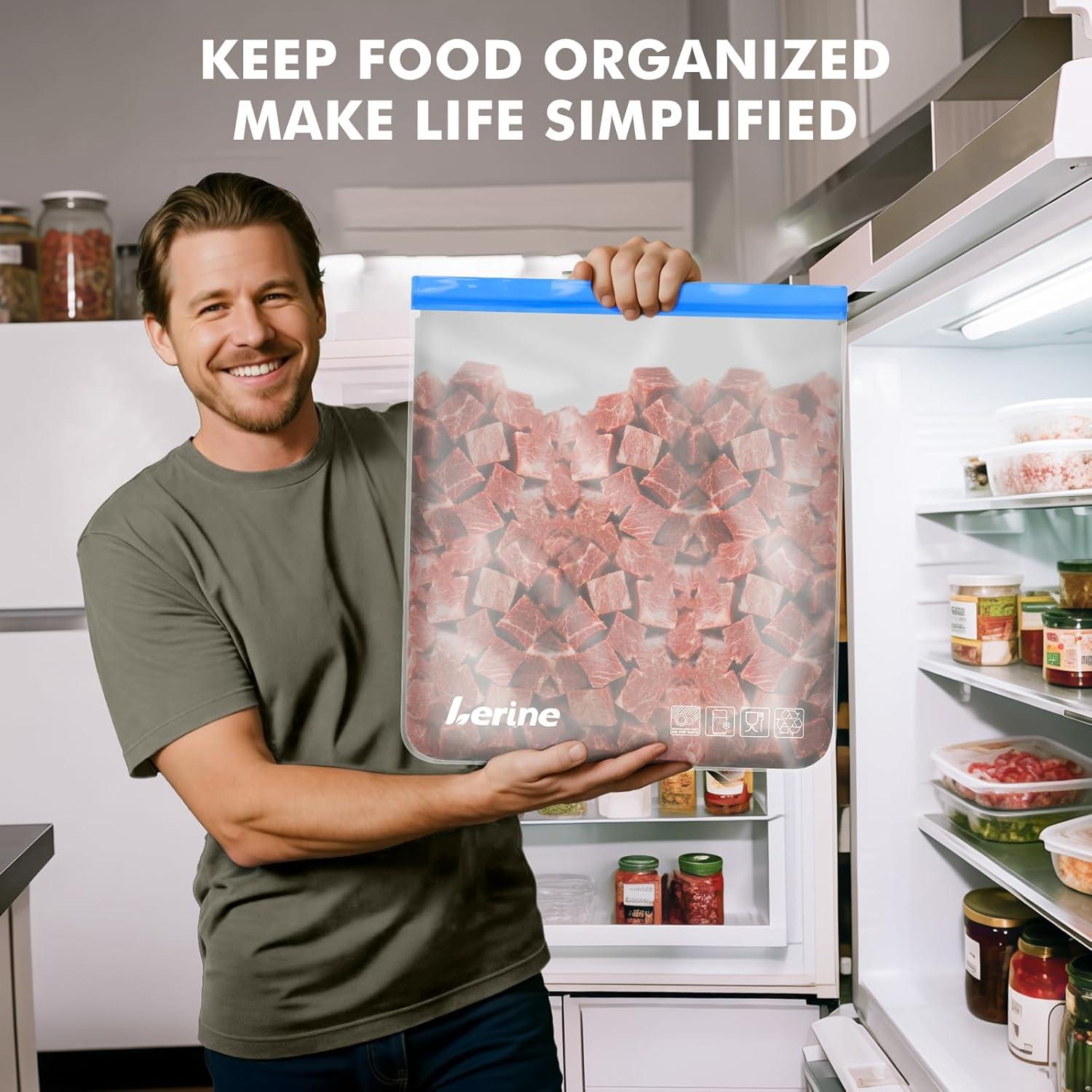 Bolsas Reutilizables para Congelador Lerine 3 Galones - 4 Pzas