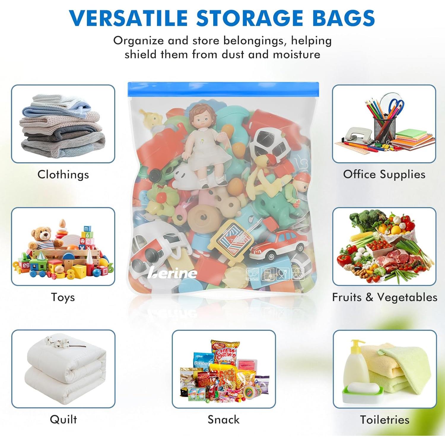 Bolsas Reutilizables para Congelador Lerine 3 Galones - 4 Pzas