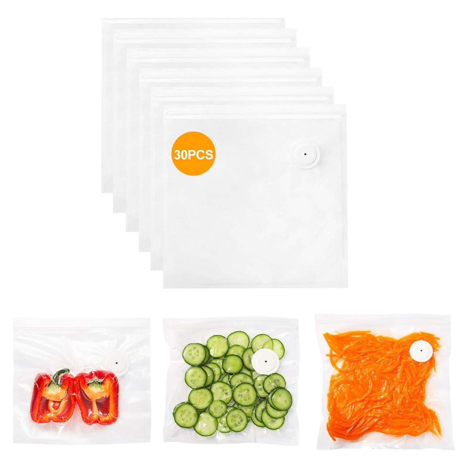 Bolsas de Sellado al Vacío ZLTMYI 30 Pcs Reutilizables Sin BPA