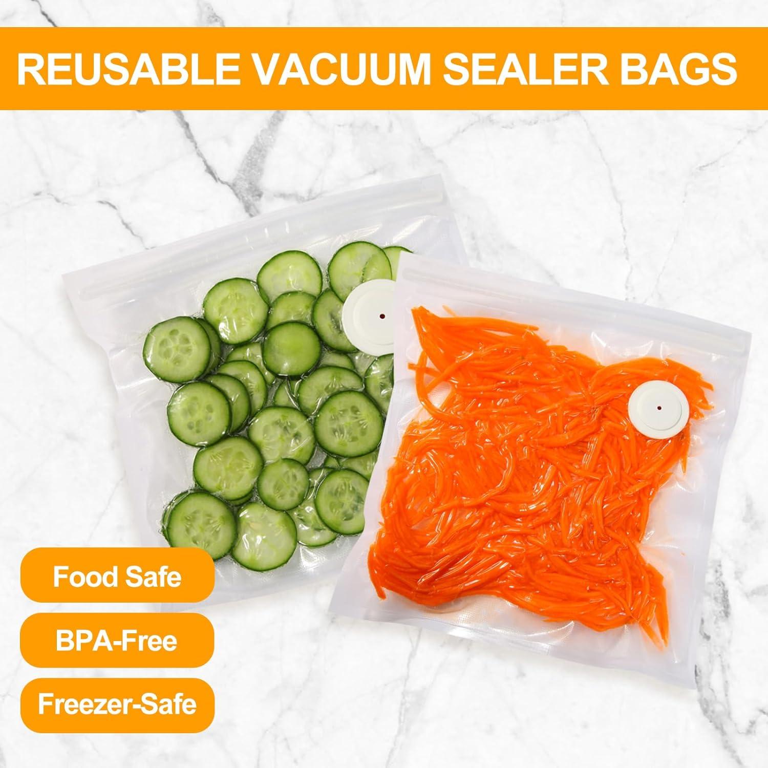 Bolsas de Sellado al Vacío ZLTMYI 30 Pcs Reutilizables Sin BPA
