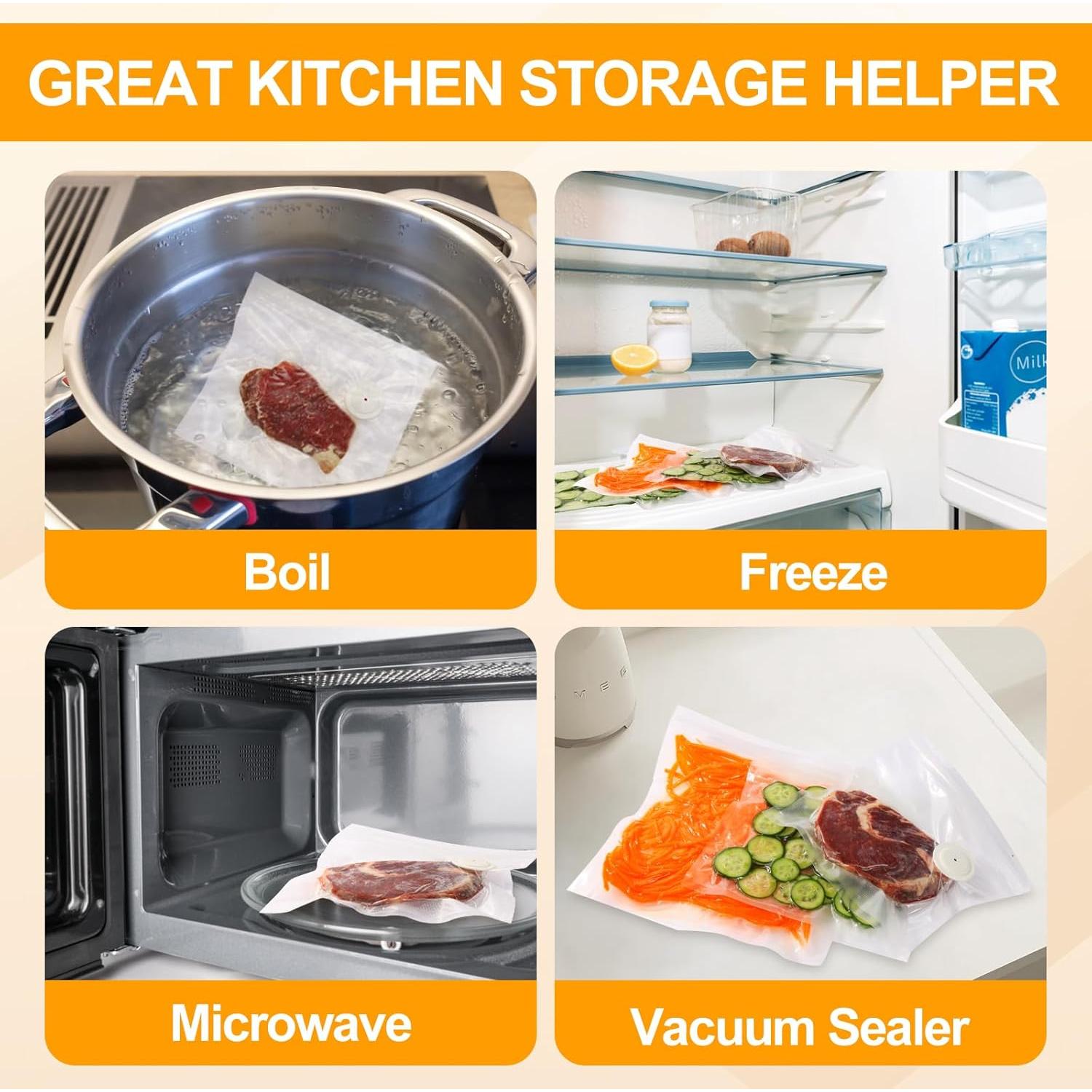 Bolsas de Sellado al Vacío ZLTMYI 30 Pcs Reutilizables Sin BPA