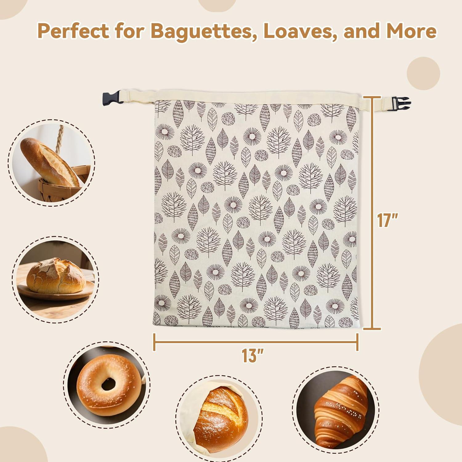 Bolsas de Pan Reutilizables OHIYO 33x43 cm Cera de Abeja (2 Pcs)