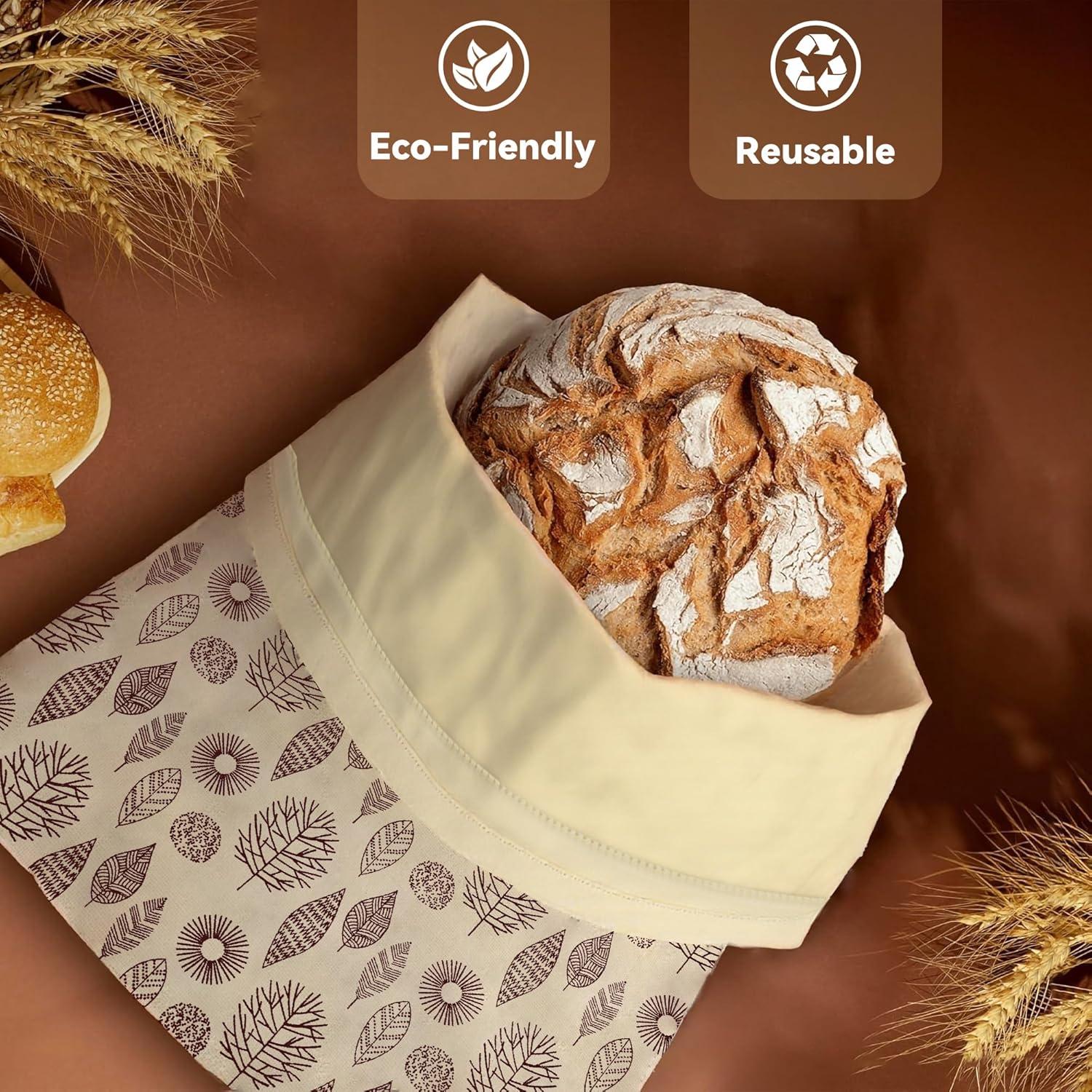 Bolsas de Pan Reutilizables OHIYO 33x43 cm Cera de Abeja (2 Pcs)