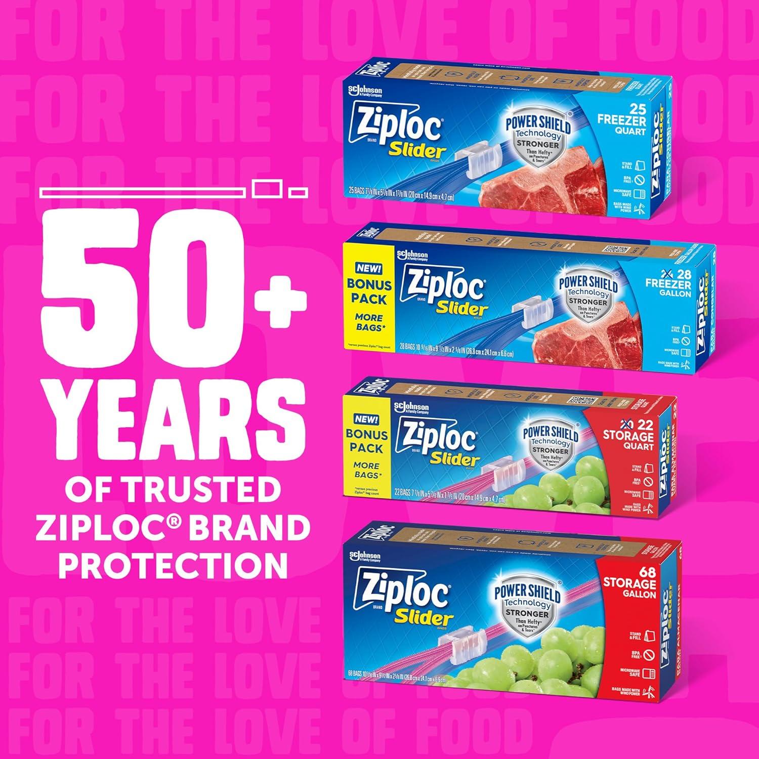 Bolsas de Almacenamiento Ziploc Galón 104 Unidades Reutilizables