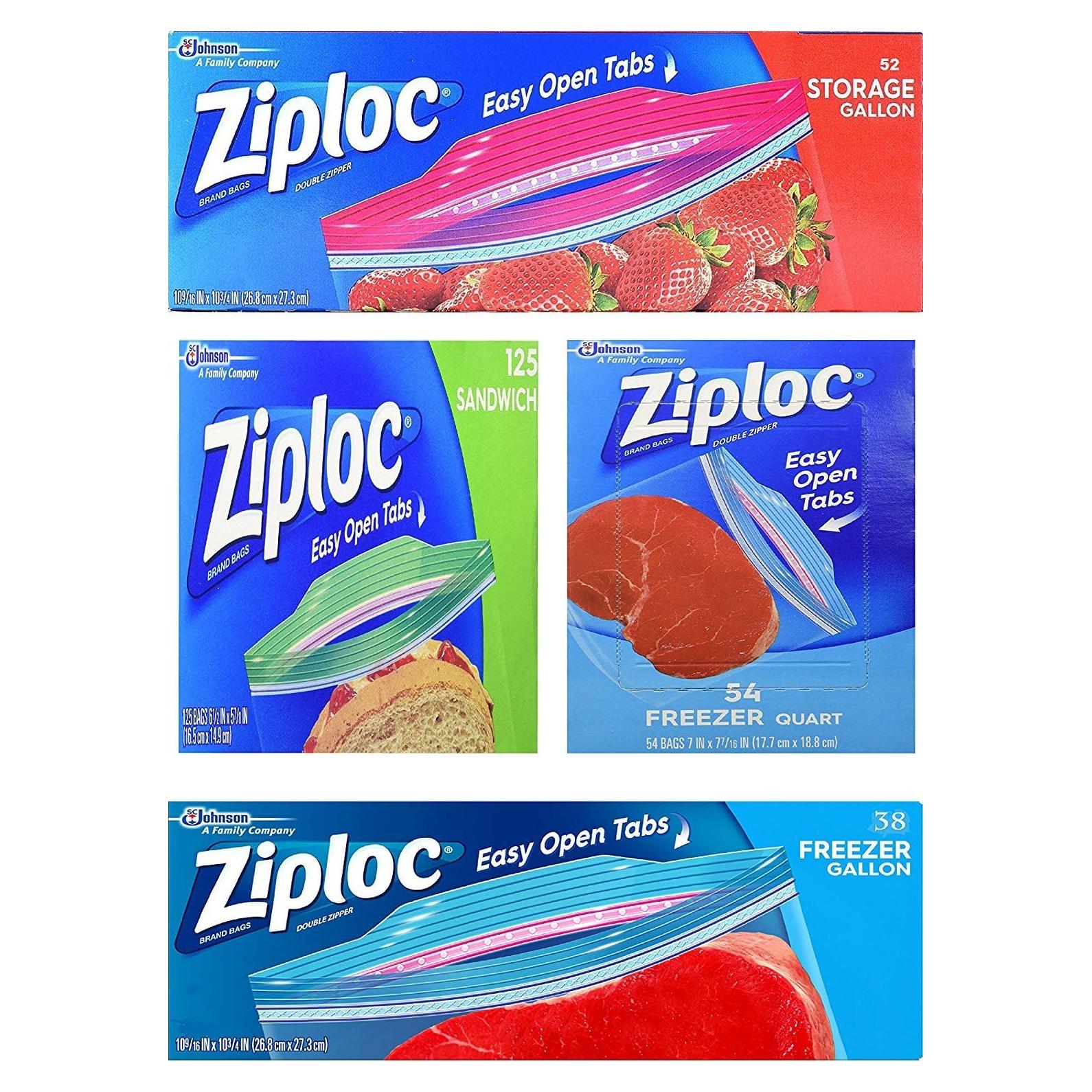 Combo Ziploc 54 Bolsas Congelador, 125 Sándwich, 52 Almacenamiento